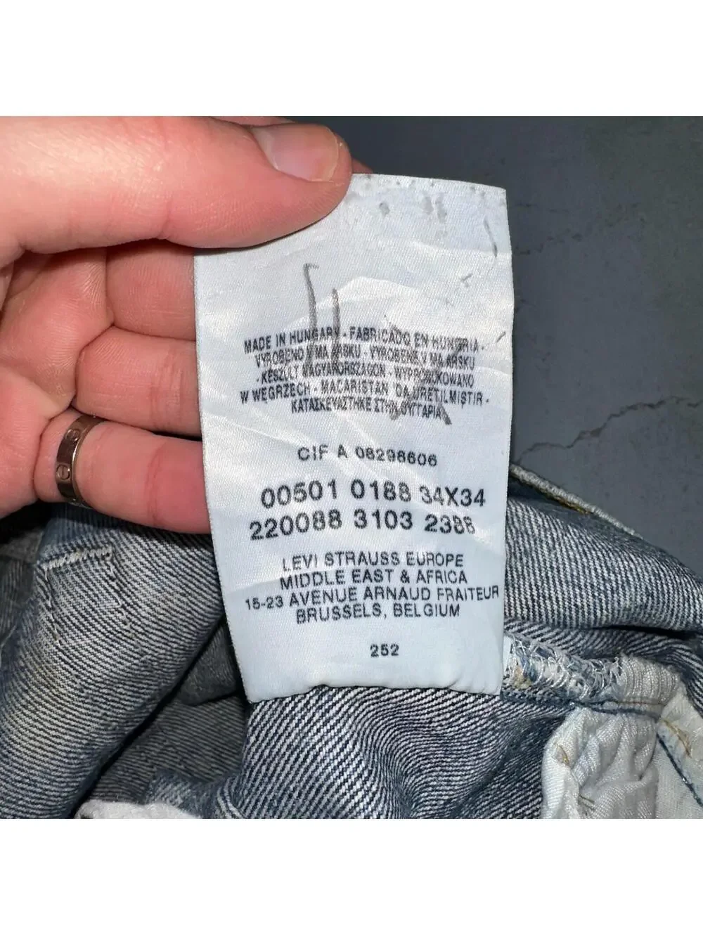 Levis 501 Vintage Y2K XX Straight Leg Jeans Blue Light Wash 34x34 Act 33x33